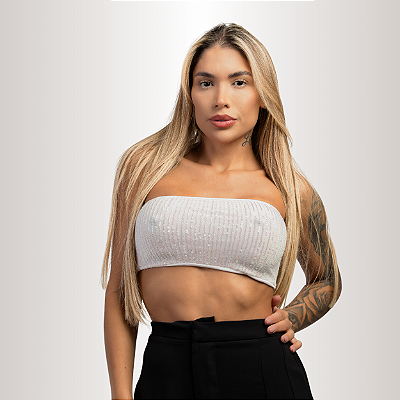 TOP FAIXA PAETÊ BRANCO