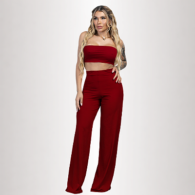 CONJUNTO RITI VERMELHO ESCURO