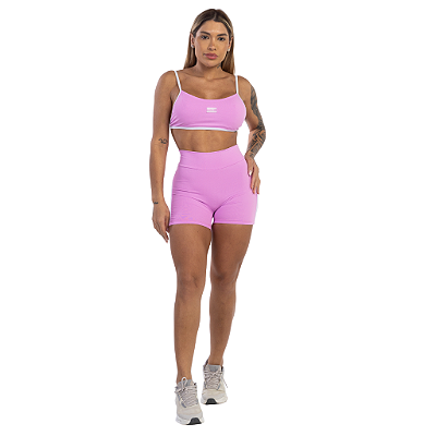 CONJUNTO TOP E SHORT CURTO ROSA