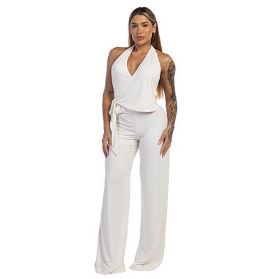 MACACÃO BLU LONGO PANTALONA OFF WHITE