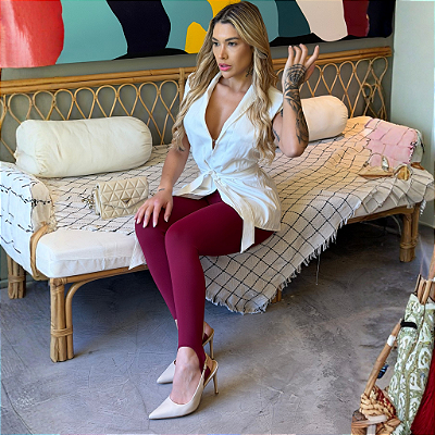 CALÇA LEGGING PEZINHO MARSALA