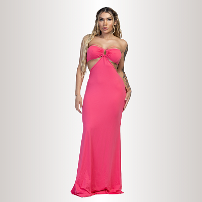 VESTIDO LISA LONGO ROSA PINK