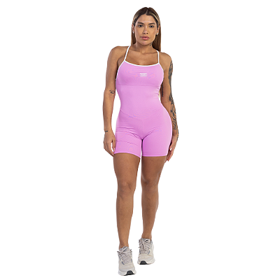 MACAQUINHO SHORT CURTO ROSA COM BRANCO