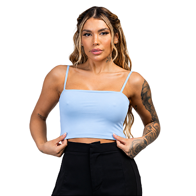 TOP CROPPED ALÇA AZUL BEBÊ