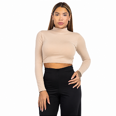CROPPED MANGA LONGA GOLA ALTA NUDE