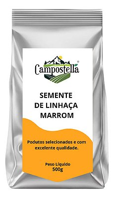 Semente De Linhaça Marrom 500g Premium Campostella