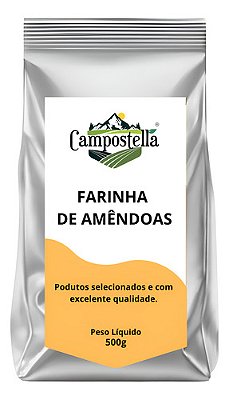 Farinha De Amêndoas Pura Sem Pele 500g Premium Campostella