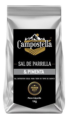 Sal De Parrilla E Pimenta Para Churrasco 1kg Premium Campostella