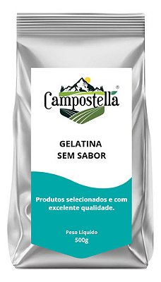 Gelatina Sem Sabor Pura E Incolor Campostella Premium 500g