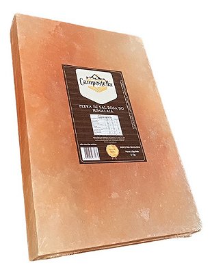 Pedra De Sal Rosa Himalaia 20x30x4cm P/churrasco Campostella