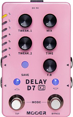 Pedal para Guitarra Mooer Delay D7 X2 – M722