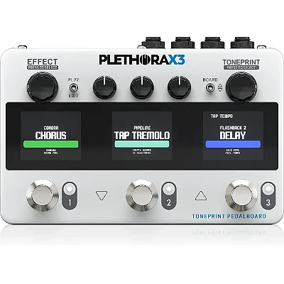 Pedalboard TonePrint com vários efeitos e 3 footswitches MASH - TC Electronic Plethora X3