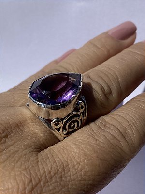 Anel Ametista Espiral