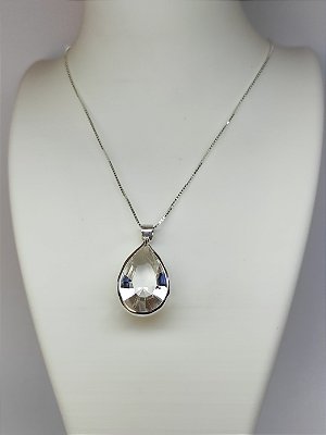 Colar Cristal Gota Facetada