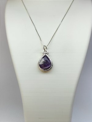 Colar Ametista Chevron Gota