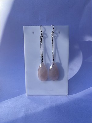 Brinco Quartzos Rosa