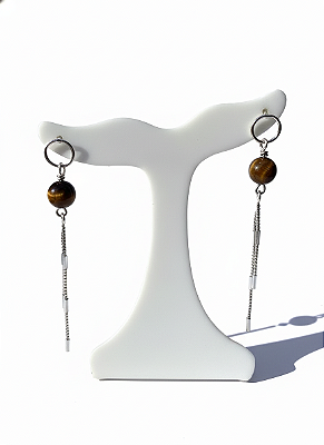 Brinco Bolinha Olho de Tigre