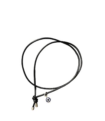 Pulseira couro c prata