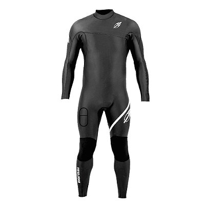 Long John Mormaii Manga Longa Chestzip 3.2mm Ultra Skin Surf Preto/Branco