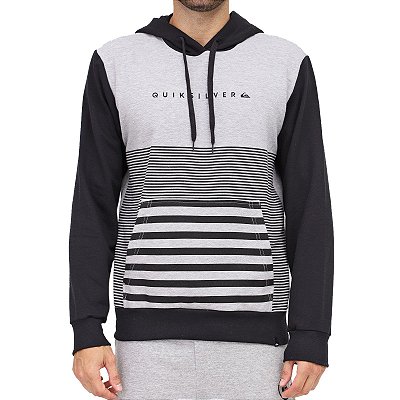 Moletom Quiksilver Fechado Shelter Down Masculino Cinza/Preto