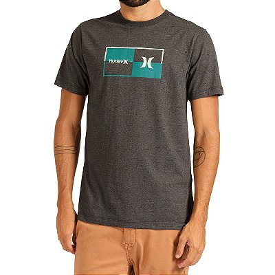 Camiseta Hurley Silk Geometric Masculina Preto Mescla
