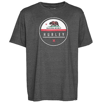 Camiseta Hurley Silk California Masculina Preto Mescla