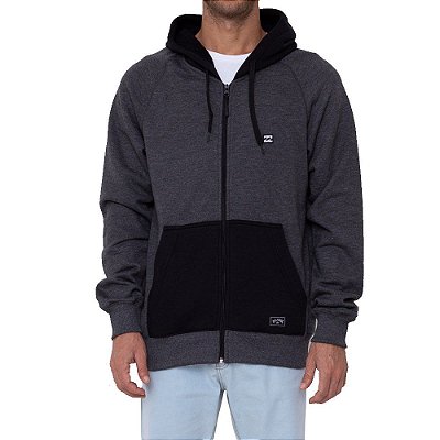 Moletom Billabong Aberto Balance Zip Masculino Cinza/Preto