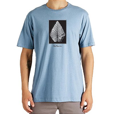 Camiseta Volcom Frond Masculina Azul Claro