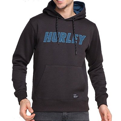 Moletom Hurley Fechado Overlayer Masculino Preto