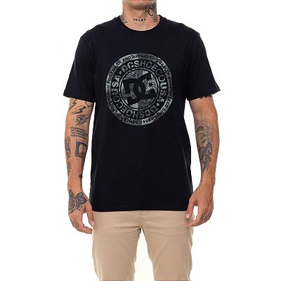 Camiseta DC Shoes Circle Star Camo Masculina Preto