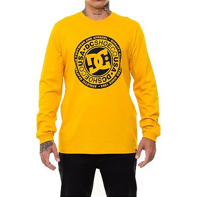 Camiseta DC Shoes Manga Longa Circle Star Masculina Amarelo