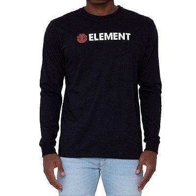 Camiseta Element Manga Longa Blazin Masculina Preto