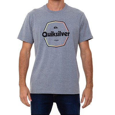 Camiseta Quiksilver Hard Wired Masculina Cinza Mescla