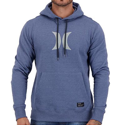 Moletom Hurley Fechado Icon Masculino Azul Mescla