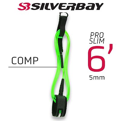 Leash Silverbay Pro Slim Comp 6' 5mm Verde