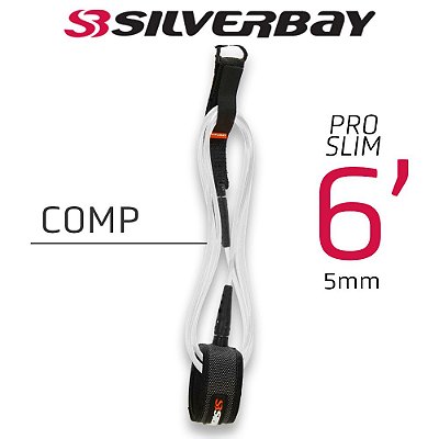 Leash Silverbay Pro Slim Comp 6' 5mm Branco