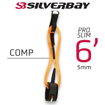 Leash Silverbay Pro Slim Comp 6' 5mm Laranja