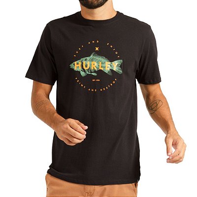 Camiseta Hurley Silk Fish Masculina Preto