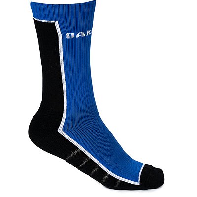 Meia Oakley Color Crew Sock Cano Alto Azul/Preto