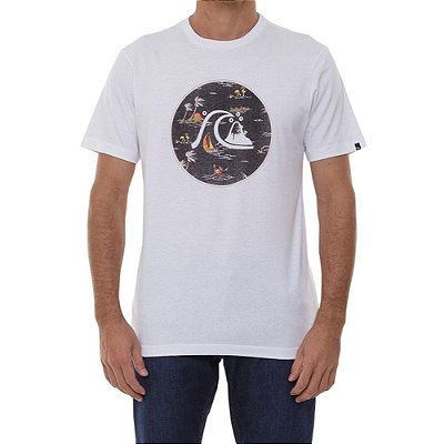 Camiseta Quiksilver Jungle Boogie Masculina Branco