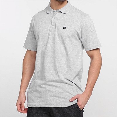 Camisa Polo Quiksilver Transfer Masculina Cinza