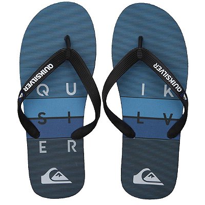 Chinelo Quiksilver Molokai Wordblock Masculino Azul Marinho