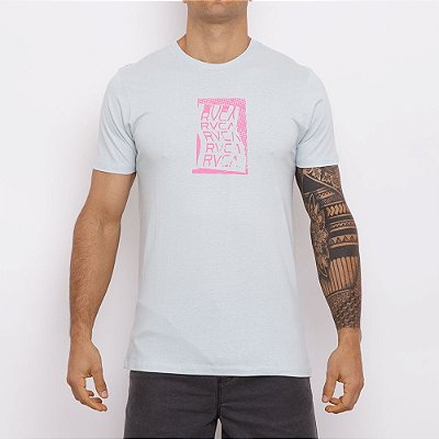 Camiseta RVCA Warpt Masculina Azul Claro