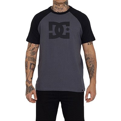 Camiseta DC Shoes DC Star Raglan Masculina Cinza/Preto