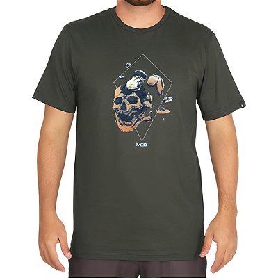 Camiseta MCD Regular Skull Mash Masculina Verde