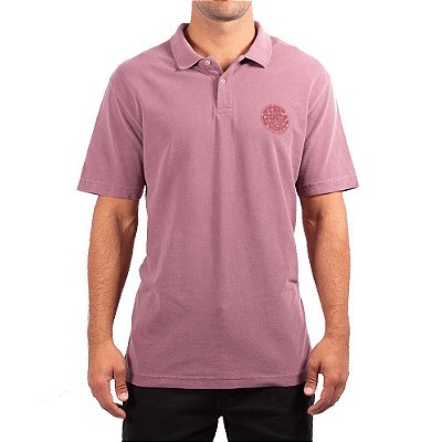 Camisa Polo Rip Curl Round Logo Masculina Vinho