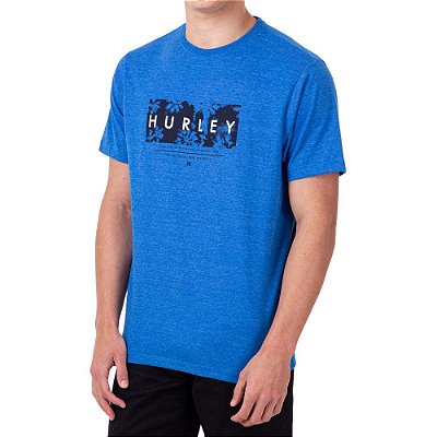 Camiseta Hurley Established Masculina Azul Mescla