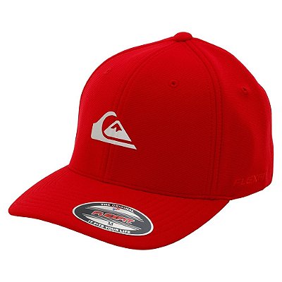 Boné Quiksilver Aba Curva Transfer Logo Vermelho