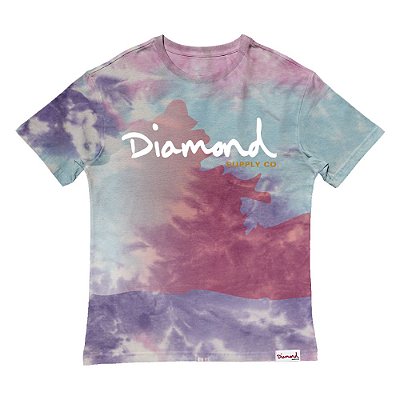 Camiseta Diamond OG Script Tie Dye Masculina Vermelho