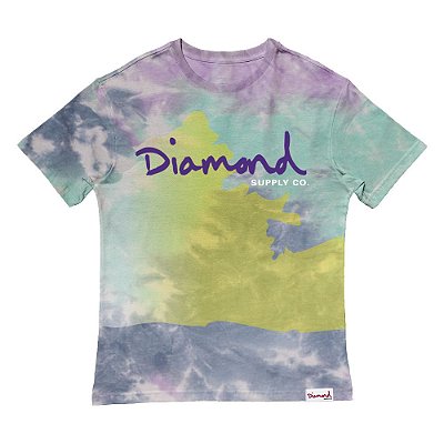 Camiseta Diamond OG Script Tie Dye Masculina Amarelo